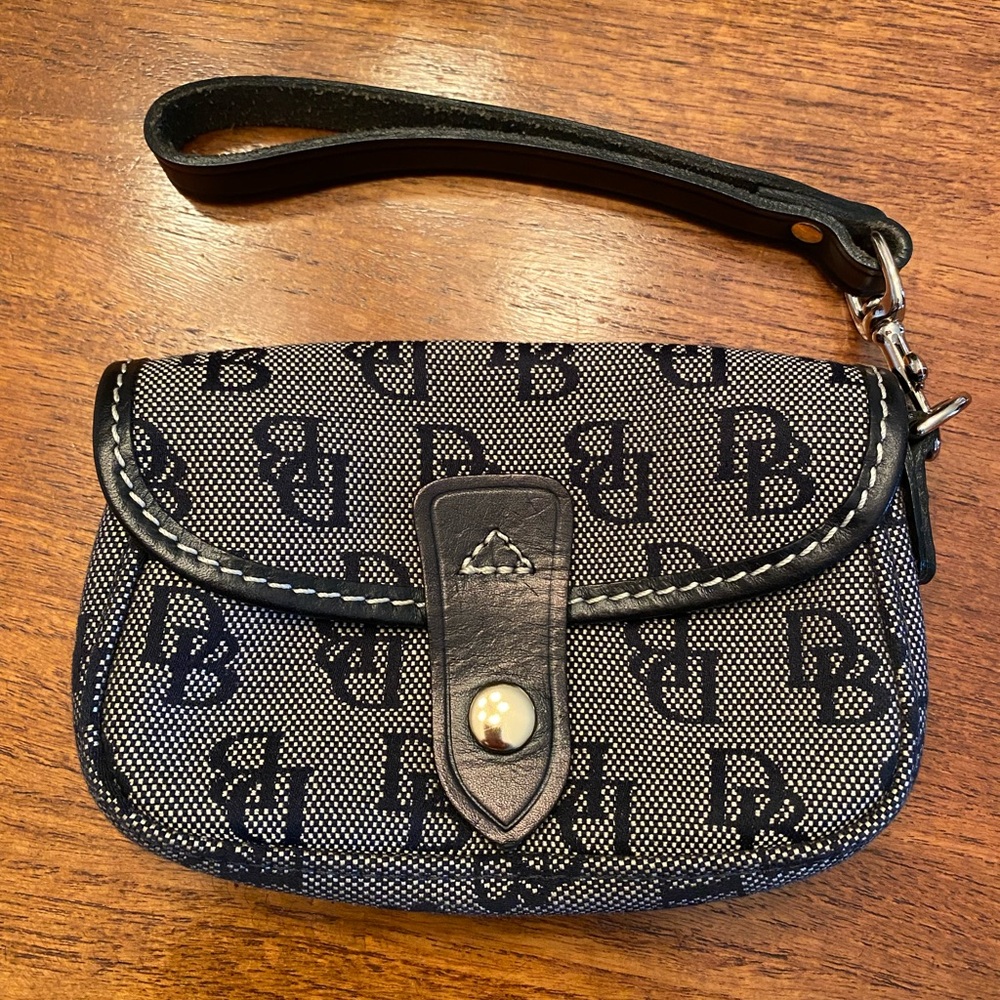 Dooney & Bourke Black and Gray Monogram Wristlet